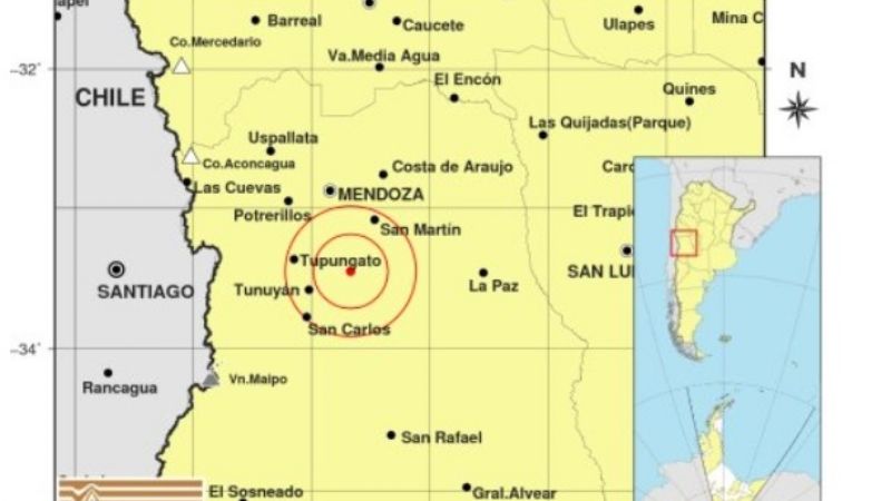 Fuerte temblor se registró en la provincia de Mendoza