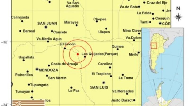 Fuerte temblor en San Luis se sintió en Mendoza