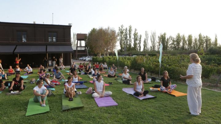 Bodega lujanina recibe este sábado a Yoga por los Caminos del Vino